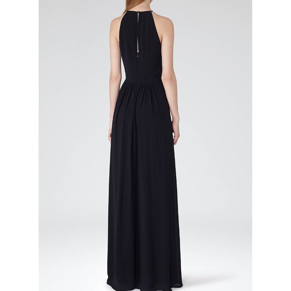 Reiss Navy High Neck Gown - Picture 2 of 3
